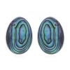 Oval Abalone Shell 925 Silver Stud Earrings
