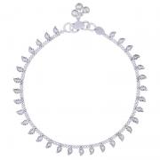 Wholesale Chain Of Silver Leaves Anklet