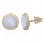 Wholesale Mother Of Pearl Classic Round 925 Silver Gold Plated Earring