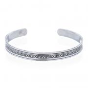 Wholesale Floral And X Pattern Sterling Silver Cuff Bracelet