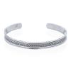 Floral And X Pattern Sterling Silver Cuff Bracelet