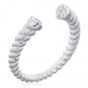 Wholesale Twisted Rope Style Open Ring With Cubic Zirconia Accents In 