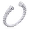Twisted Rope Style Open Ring with Cubic Zirconia Accents in 