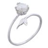 Elegant Silver Wavy Fish Tail Ring with Fresh Water Pearl