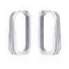 Modern Octagon Sterling Silver Hinged Hoops