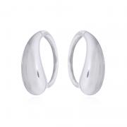 Wholesale Modern Waterdrop Motif Round-Circle Sterling Silver Hoops