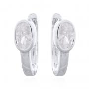 Wholesale Sparkling Sleek CZ Sterling Huggie Earrings