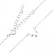 Wholesale Dazzling Sterling Silver Triple Star Necklace