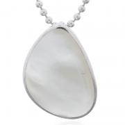 Wholesale 925 Silver Round-Corner Triangle MOP Pendant