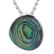 Wholesale Pebble-Style Sterling Silver Pendant With Abalone Shell