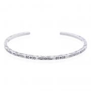 Wholesale Flower Embossed Sterling Silver Cuff Bracelet