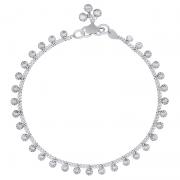 Wholesale Chain Of Silver Flowers Anklet