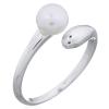 Chic 925 Sterling Silver Open Ring With Pearl And Drop