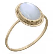 Wholesale Sterling Silver Natural Inlay White MOP Golden Ring