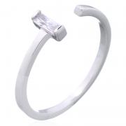 Wholesale Stylish Open Baguette CZ Sterling Silver Stacking Ring