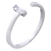 Stylish Open Baguette CZ Sterling Silver Stacking Ring