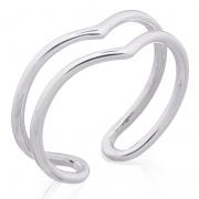 Wholesale Double Band Sterling Silver Chevron Toe Ring