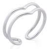 Double Band Sterling Silver Chevron Toe Ring