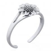 Wholesale Double Petal Sunflower 925 Sterling Silver Toe Ring