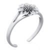 Double Petal Sunflower 925 Sterling Silver Toe Ring