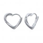 Wholesale Modern Twisted Heart Sterling Silver Huggie Click Earrings