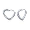 Modern Twisted Heart Sterling Silver Huggie Click Earrings