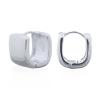 Square Block Sterling Silver Huggie Click Earrings