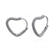Wholesale Stylish Rope Heart Click Huggie Earrings