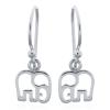 Endearing 925 Sterling Silver Elephant Dangle Earrings