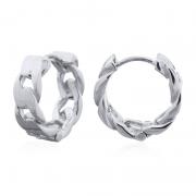 Wholesale Bold Sterling Silver Chain Click Hoop Earrings