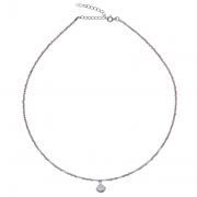 Wholesale Rhodonite And Rainbow Moonstone Silver Shell Charm Necklace