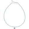 Amazonite and Rainbow Moonstone Silver Shell Charm Necklace