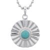 Sun Beam Green Stone 925 Silver Pendant