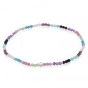 Wholesale Multi-colored Dainty Stones 925 Silver Stretchable Bracelet