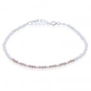 Wholesale Timeless Rhodonite And Freshwater Pearl 925 Silver Bracelet