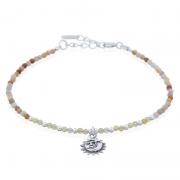 Wholesale 925 Silver Beaded Crazy Agate And Yellow Opal Sun And Moon C