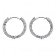Wholesale Exquisite Leaf Motif Sterling Silver Click Huggie Earrings