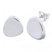 Wholesale Concave Pebble 925 Silver Stud Earrings