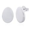 Oval Disc 925 Sterling Silver Stud Earrings