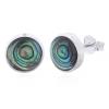 Elegant 925 Sterling Silver 9mm Abalone Shell Stud Earrings