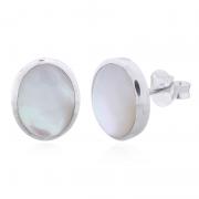 Wholesale Exquisite Luminous Oval Mother Of Pearl Sterling Studs
