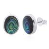 Exquisite Luminous Oval Abalone Shell Sterling Studs