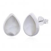 Wholesale Unique Sterling Silver Raindrop Mother Of Pearl Stud Earring