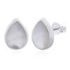 Unique Sterling Silver Raindrop Mother Of Pearl Stud Earring
