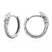 Wholesale Elegant 925 Silver Hoop Earrings With Snake Motif Design