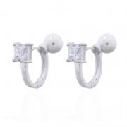 Wholesale Versatile 925 Silver Hoop Earrings With CZ And Pearl