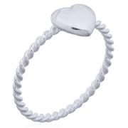 Wholesale Heart On Twisted Rope 925 Silver Stack Ring