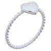 Heart on Twisted Rope 925 Silver Stack Ring