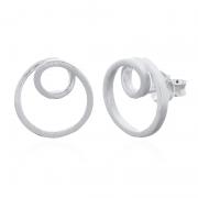 Wholesale Cute Double Loop Spiral Ribbon Sterling Silver Stud Earrings