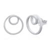 Cute Double Loop Spiral Ribbon Sterling Silver Stud Earrings